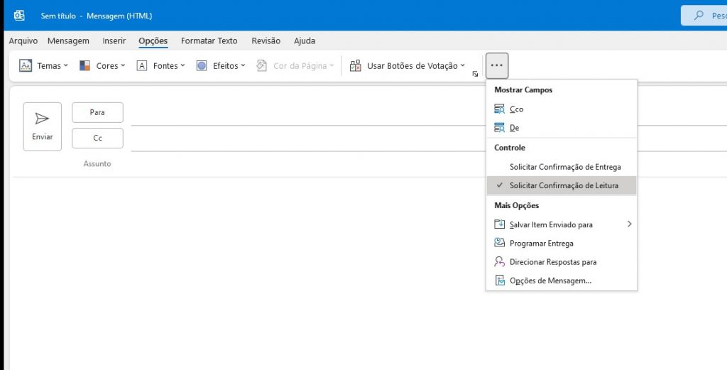 Como configurar confirmação de leitura no Outlook